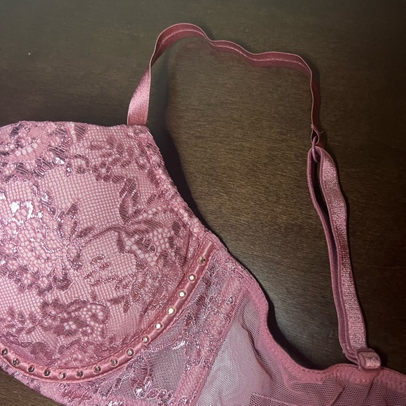 Victoria’s Secret Very Sexy Pink Rhinestone Underwire Lingerie Bra, Size 34C - Picture 6 of 14